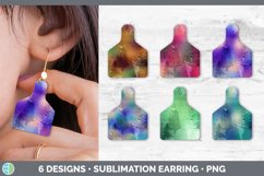 Bundle of six Botanical cattle ear cow tag earrings sublimation designs.