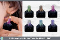 Bundle of six botanical cattle ear cow tag earrings sublimation designs.