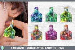 Bundle of six Botanical cattle ear cow tag earrings sublimation designs.