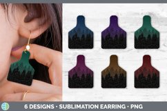 Bundle of six botanical cattle ear cow tag earrings sublimation designs.