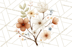 Botanical Clipart Leaves Flowers Succulents Branches PNG Product Image 4