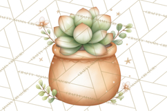Botanical Clipart Leaves Flowers Succulents Branches PNG Product Image 2