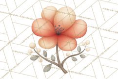 Botanical Clipart Leaves Flowers Succulents Branches PNG Product Image 5