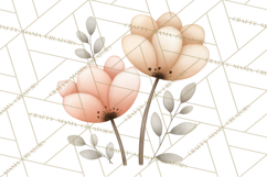 Botanical Clipart Leaves Flowers Succulents Branches PNG Product Image 5