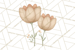 Botanical Clipart Leaves Flowers Succulents Branches PNG Product Image 3