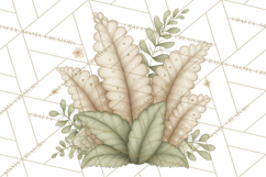 Botanical Clipart Leaves Flowers Succulents Branches PNG Product Image 2