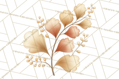 Botanical Clipart Leaves Flowers Succulents Branches PNG Product Image 4
