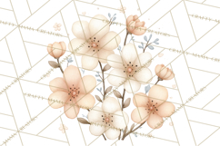 Botanical Clipart Leaves Flowers Succulents Branches PNG Product Image 3