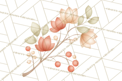 Botanical Clipart Leaves Flowers Succulents Branches PNG Product Image 3