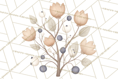 Botanical Clipart Leaves Flowers Succulents Branches PNG Product Image 4