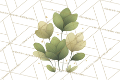 Botanical Clipart Leaves Flowers Succulents Branches PNG Product Image 3