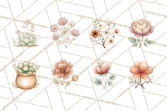Botanical Clipart Leaves Flowers Succulents Branches PNG Product Image 4