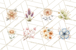 Botanical Clipart Leaves Flowers Succulents Branches PNG Product Image 6