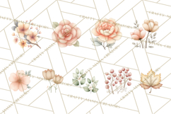 Botanical Clipart Leaves Flowers Succulents Branches PNG Product Image 5