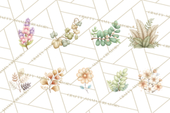 Botanical Clipart Leaves Flowers Succulents Branches PNG Product Image 3