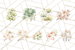 Botanical Clipart Leaves Flowers Succulents Branches PNG Product Image 2