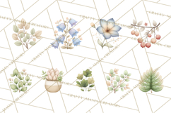 Botanical Clipart Leaves Flowers Succulents Branches PNG Product Image 9