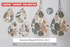 Earring Teardrop Botanical Elements Pattern Product Image 1
