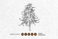 Botanical euphoria vintage cannabis flower outline Product Image 1