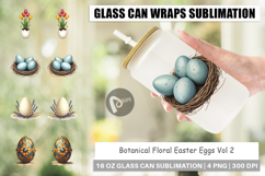 Floral Easter Eggs Glass Can Product Image 1