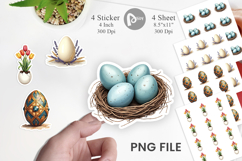 Floral Easter Eggs Sticker Product Image 1