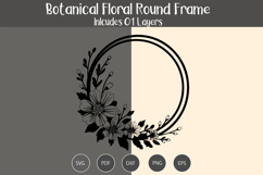 Botanical Floral Round Frame SVG Product Image 1