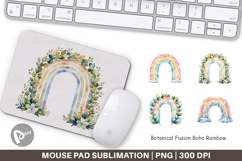Botanical Boho Rainbow Mouse Pad Product Image 1