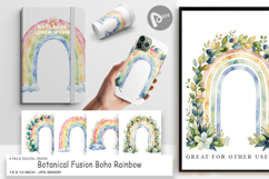 Botanical Boho Rainbow Digital Paper Product Image 1