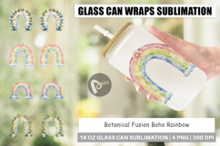 Botanical Boho Rainbow Glass Can Product Image 1