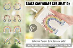 Botanical Boho Rainbow Glass Can Product Image 1