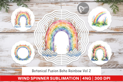 Botanical Boho Rainbow Wind Spinner Product Image 1