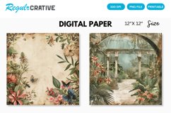 Botanical Gardens Digital Paper, Botanical Gardens Pattern Product Image 1