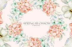 Spring Blossom Watercolor Peachy and Mint Flower Clipart Product Image 5