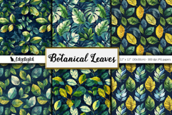 Botanical Leaves Digital Scrapbooking Paper Product Image 1
