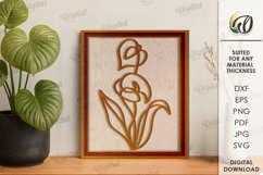 Botanical Line art decor Laser Cut. Wall Decor SVG Product Image 1