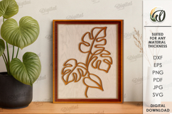 Botanical Line art decor Laser Cut. Wall Decor SVG Product Image 1