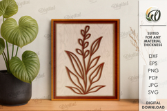 Botanical Line art decor Laser Cut. Wall Decor SVG Product Image 1