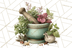 Botanical Cottage Pantry Clipart with Rustic Kitchen Herbs Product Image 2