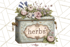 Botanical Cottage Pantry Clipart with Rustic Kitchen Herbs Product Image 2