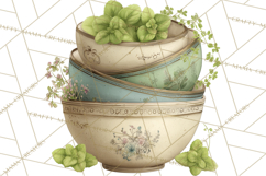 Botanical Cottage Pantry Clipart with Rustic Kitchen Herbs Product Image 2