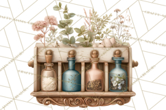Botanical Cottage Pantry Clipart with Rustic Kitchen Herbs Product Image 3