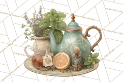Botanical Cottage Pantry Clipart with Rustic Kitchen Herbs Product Image 5