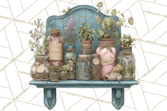 Botanical Cottage Pantry Clipart with Rustic Kitchen Herbs Product Image 5