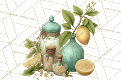 Botanical Cottage Pantry Clipart with Rustic Kitchen Herbs Product Image 4
