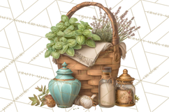 Botanical Cottage Pantry Clipart with Rustic Kitchen Herbs Product Image 5