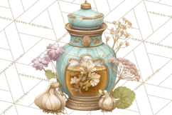 Botanical Cottage Pantry Clipart with Rustic Kitchen Herbs Product Image 2