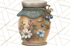 Botanical Cottage Pantry Clipart with Rustic Kitchen Herbs Product Image 3