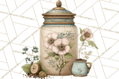 Botanical Cottage Pantry Clipart with Rustic Kitchen Herbs Product Image 2