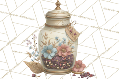 Botanical Cottage Pantry Clipart with Rustic Kitchen Herbs Product Image 3