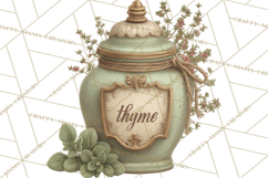 Botanical Cottage Pantry Clipart with Rustic Kitchen Herbs Product Image 5